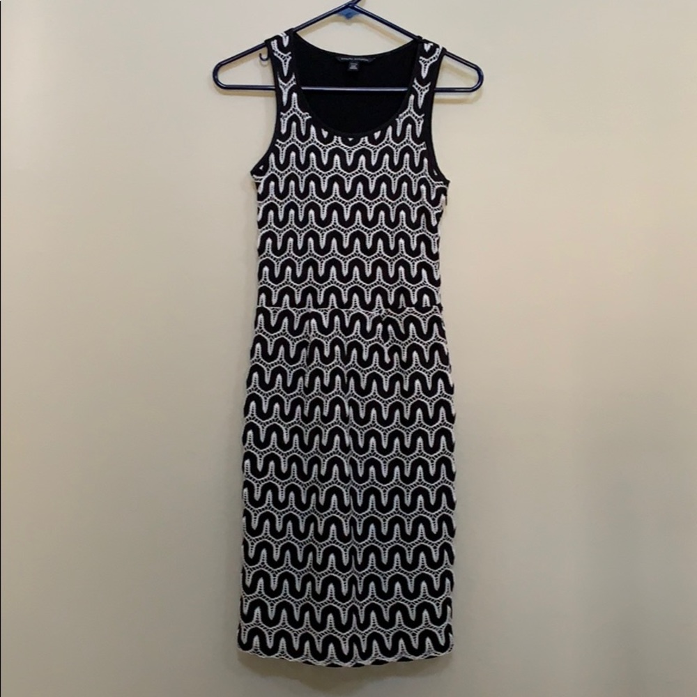 Banana Republic black/white sweater knit dress